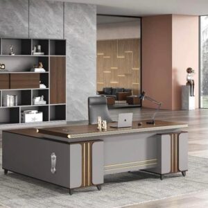 Bureau cadre de haut standing 1,80 cm importé avec retour et caisson