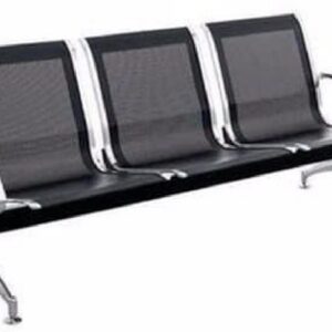 Banquette métallique 3 places Noire