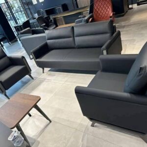 Salon moderne composé de canapé à 5 places de  noire