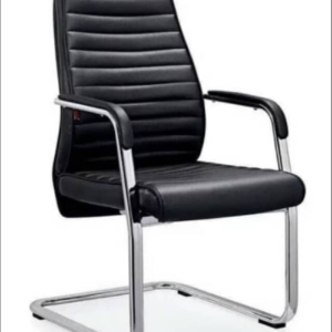 Fauteuil visiteur de direction en cuir avec accoudoir fixe