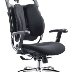 Fauteuil Ergonomique médical, têtière, dossier et accoudoir sont ajustable selon le confort de l’utilisateur reposant sur 5 branches en acier glissant