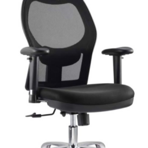 Fauteuil de direction Ergonomique en maille avec dossier, têtière et accoudoir réglable reposant sur 5 branches en acier glissant