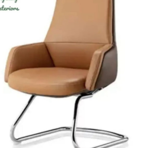 Fauteuil visiteur VIP en véritable cuir au pied En acier