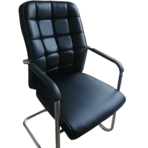 Fauteuil visiteur ou de conférence, en cuir et accoudoir fixe