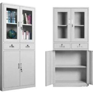 Armoire métallique semi vitrée à deux portes